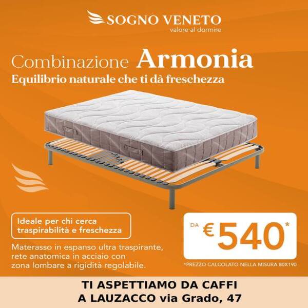 PROMOZIONE MATERASSI CAFFI